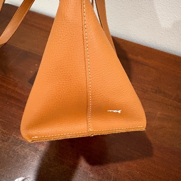 Mark & Graham Everyday Italian Leather Zipper Tote, Camel - Picture 6 of 11